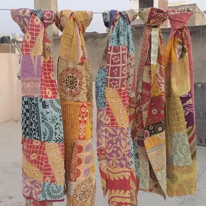 Cachecóis de algodão indiana kantha