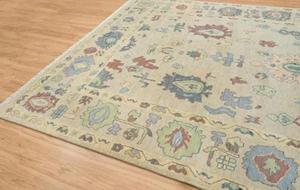 Tapis en laine Oushak noué à la main de qualité supérieure, écologique, antidérapant, lavable, à poils bouclés doux, 100% laine, pour sols, cuisine, bureau, usage domestique - Product Image 3