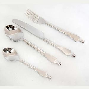 Couverts traditionnels en argent Offre Spéciale acier inoxydable titane argent avec poignée arrondie ensemble de couverts sûrs et sains pour un usage quotidien - Product Image 4