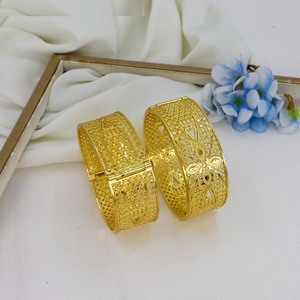 Bracelets Kada traditionnels plaqués or en gros, bracelets plaqués or, bracelets africains, bracelets de mariage, bracelets éthiopiens arabes - Product Image 1