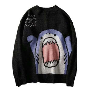 Unisex <b>Turtle</b> <b>Neck</b> Sweater Gran Style Shark Design for <b>Men</b> - Product Image 4