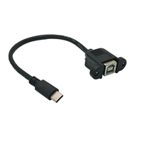 0.5M tipe B Female ke Micro USB Mini tipe-c Male kabel ekstensi Panel Mount sekrup untuk Printer kabel Data