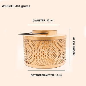 Bougeoir chauffe-plat en fer votif en métal de meilleure qualité, design personnalisé, forme circulaire, or, jolies décorations pour la maison et le jardin - Product Image 2