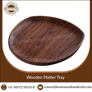 Assiette en bois d'acacia de logo personnalisé gratuit de haute qualité plateau de service en bois de vente chaude plateau de service décoratif pour la maison hôtel - Product Image 2