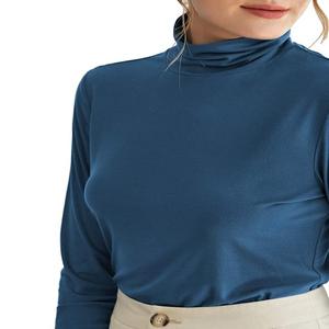 Camiseta de manga larga informal clásica de verano para mujer, Camiseta holgada de secado rápido de Color sólido de talla grande, Jersey elegante y cómodo ODM - Product Image 4