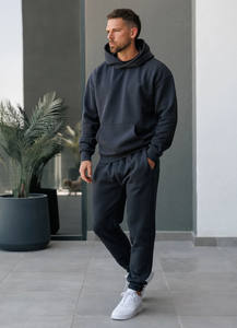 Custom Snow Marl Establecido Relaxed Fit Chándal Sudadera con capucha y Jogger con bolsillo Pantalones de chándal Conjunto de dos piezas Gimnasio y ropa deportiva - Product Image 3