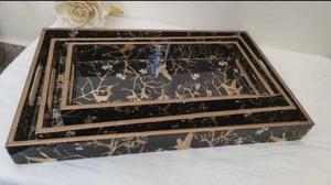 Bandeja de Servicio de Diseño con Recubrimiento de Esmalte de Madera MDF, Bandeja de Mesa de Alta Calidad para Hoteles y Restaurantes - Product Image 3