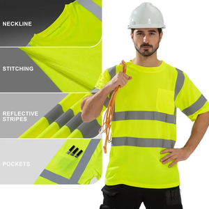 Camiseta de Seguridad Reflectante de Alta Visibilidad para Hombre, de Secado Rápido, con Mangas Cortas, Construcción de Malla 100% Poliéster, para Transporte - Product Image 4