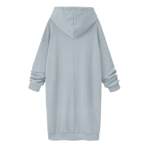 Sweat à capuche unisexe Longline élégant avec coupe décontractée et poignets côtelés pour un look décontracté - Product Image 2