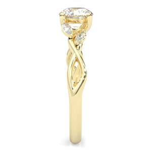 Anillo de Compromiso y Matrimonio con Corte Redondo y Diseño Trenzado para Mujer, Plata 925/Oro Rosa, Diseño Bonito - Product Image 3