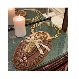 Plateau de service à dessert en bois fait à la main Design fantastique Forme ronde Plateau de dates du Ramadan au prix le plus bas - Product Image 3