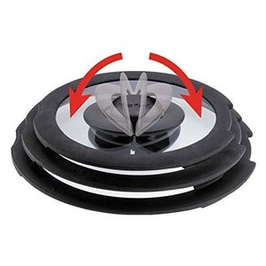 Tapa de Vidrio Transparente Gris INGENIO 010244060128 con Asa Ahorradora de Espacio (28cm) Compatible con Ollas Lagostina, Accesorio para Sartenes Premium - Product Image 2