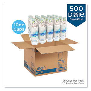Gobelets en papier Dixie PerfecTouch 10 oz, motif Coffee Haze, 25 par manchon, 20 manchons par carton, 500 gobelets, 5310DX - Product Image 3
