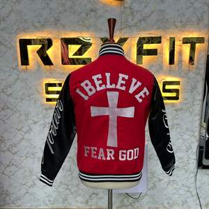 Chaqueta de hombre de lana y seda bordada de servicios OEM de alta calidad con cierre de botón cubierto chaquetas versity chaquetas Lettermen - Product Image 2