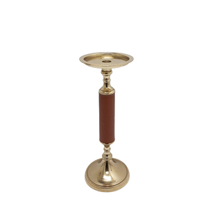 Venta caliente negro y oro Metal vela Pilar titular aluminio y cuero para el hogar y la decoración de Navidad - Product Image 3