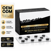 Comprimés de Shilajit OEM ODM 500mg, 60 comprimés, minéraux traces de l'Himalaya, acide fulvique, complément alimentaire pour soutenir le système immunitaire