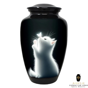 Black Handcrafted Meena Coated Aluminum Cremation <b>Urn</b> <b>Large</b> & Keepsake Leakproof mouse Engravable Memorial <b>Urns</b> - Product Image 2