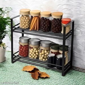 Black Color Multi Functional Metal Kitchen Storage <b>Rack</b> <b>Countertop</b> Organizer <b>Spice</b> <b>Rack</b> Vinegar Holder Cabinet glass <b>spice</b> <b>rack</b> - Product Image 3