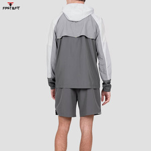 2025 Logotipo de diseño personalizado Conjuntos cortos cortavientos para hombres Pantalones cortos de nailon para hombres Conjunto de chándales cortavientos para la venta - Product Image 2