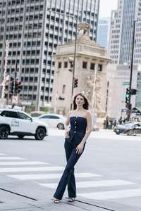 Chaleco Vaquero Azul Vintage de Un Solo Pecho para Mujer, Cuello Camisero, Estilo Casual para Verano - Product Image 5