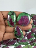 Lot de cabochons en rubis zoïsite naturel en vrac, haute qualité, pour la fabrication de bijoux de guérison en cristal, formes variées, certifiés par une tierce partie
