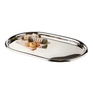 Bandeja Rectangular de Acero Inoxidable de Alta Calidad con Acabado Espejo, Metal para Hotel y Restaurante, Elegante Bandeja Plateada para Postres - Product Image 5