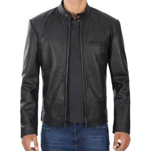 Última chaqueta de cuero genuino original al por mayor personalizado nuevo estilo superventas de alta calidad a prueba de viento chaqueta de cuero para hombre - Product Image 3