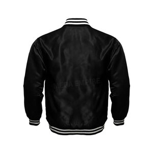 Chaqueta de bombardero de satén con capucha para hombre personalizada profesional cuello alto secado rápido transpirable nuevo diseño de moda de invierno logotipo frontal - Product Image 2