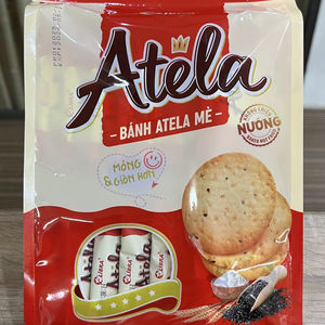 HALAL Atela 228g de craquelins croustillants au sésame produit FMCG faible en gras du Vietnam collation exotique goût sucré genre de biscuits à bas prix - Product Image 1