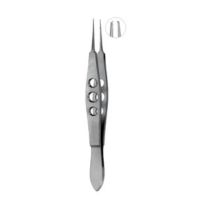 Micro Pinzas Bonn 1x2 Dientes 0.12mm Instrumentos Quirúrgicos Oftálmicos de Acero Inoxidable - Product Image 1