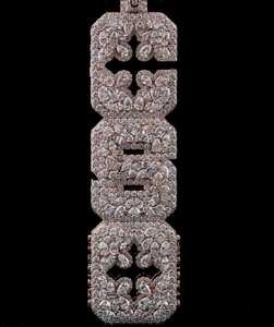 Luxury Custom Letter Round Cut VVS moissanite Diamond Pendant <b>Necklace</b> Iced Out 925 Sterling Silver Hip Hop <b>Statement</b> <b>Necklace</b> - Product Image 5
