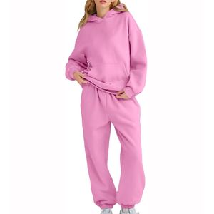 Survêtement extensible pour femmes Ensemble deux pièces Survêtement simple et uni pour un usage quotidien Ensemble haut et pantalon Ensemble de survêtement décontracté Jogger - Product Image 3