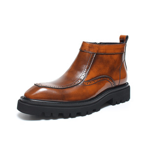 Chaussures mocassins en cuir de veau avec détails cousus à la main et soutien de la voûte plantaire, chaussures de ville pour hommes - Product Image 5