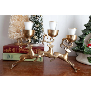 Luxury Design Decorative <b>Candle</b> Holder <b>Set</b> of 2 Brass Deer <b>Candle</b> Holder for Christmas Home Decoration <b>Candle</b> Holder for Sale - Product Image 2