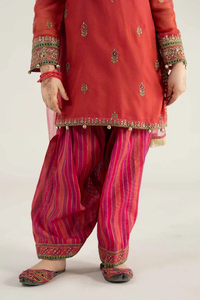 Lehenga Choli traditionnel pakistanais brodé en soie et coton pour femmes et enfants, robe décontractée à coupe évasée, séchage rapide, ajustement régulier - Product Image 6