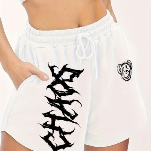 Pantalones cortos de gimnasio entrenamiento correr corto 100% poliéster cintura alta transpirable entrenamiento cintura elástica deportes Yoga pantalones cortos para mujeres - Product Image 2