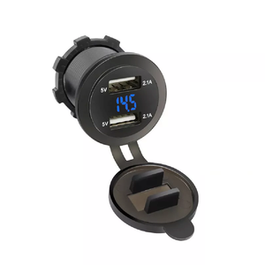 Accessoires pour batteries - Voltmètre avec port USB 4.2A pour systèmes 12V/24V LED bleu - Product Image 1