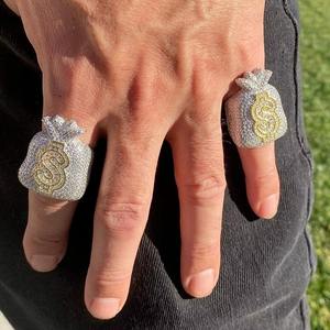 Venta caliente VVS Moissanite 925 Anillo de corte de plata esterlina Chapado en oro blanco Regalo de compromiso para hombres Mujeres Fiestas de boda de diamantes - Product Image 3