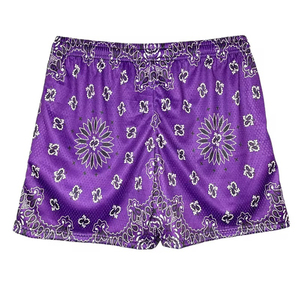 Shorts de baseball en toile Paisley pour homme grande taille, taille haute, respirants, séchage rapide, 5 pouces, élastique uni, collection été 2025 - Product Image 5
