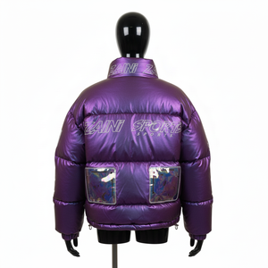 Veste matelassée surdimensionnée pour femmes, tissu en polyester brillant de qualité supérieure, panneaux matelassés GSM, logo réfléchissant personnalisé, veste matelassée pour femmes - Product Image 2