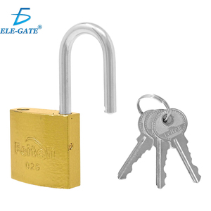 Lucchetto in Ferro con Gancio Lungo 25mm, Cilindro in Acciaio con Chiave e Materiale in Ottone - Product Image 1
