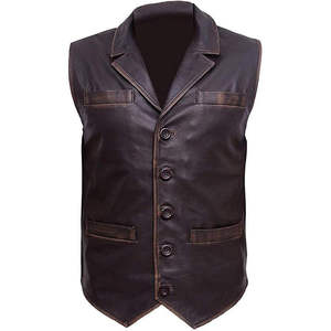 Gilet en cuir respirant de haute qualité 2026 pour hommes, design personnalisé, couleur sur mesure, gilet en cuir de qualité supérieure, anti-plis, OEM - Product Image 5