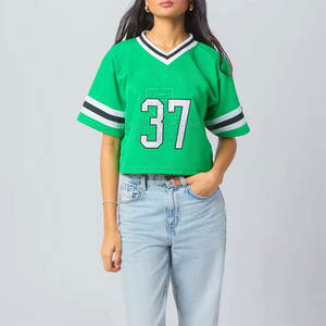 เสื้อครอปท็อปแขนสั้นสำหรับเล่นอเมริกันฟุตบอล คุณภาพสูงสุด ระบายอากาศได้ดี เหมาะสำหรับการฝึกซ้อมกีฬาสำหรับผู้หญิง - Product Image 4