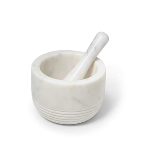 Mortero y Maja de Mármol Natural Sólido de Diseño Moderno para Triturar y Moler de Forma Eficiente, Ofrece Durabilidad a Largo Plazo - Product Image 1