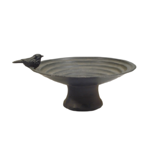Bain d'oiseaux en métal Antique fini avec 2 motifs d'oiseaux fabriqués à la main pour une utilisation extérieure décorative de balcon de jardin - Product Image 5