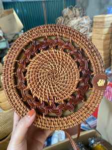 Best Selling Handwoven Round Rattan <b>Bag</b> Beautiful Rattan <b>Bag</b> High Standard Rattan <b>Bag</b> for Export - Product Image 5