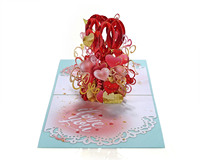 Nuevas tarjetas de felicitación de amor para el Día de San Valentín con el corazón rojo Tarjetas de felicitación emergentes 3D con sobres para tu amor