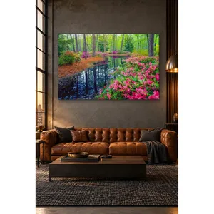 Impression sur toile Fida Pink Azalea Forest Pond - Product Image 4