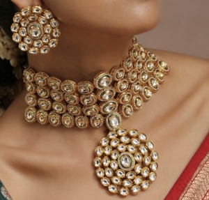 Royal Heritage <b>Inspired</b> Premium Quality Kundan Necklace Set Hand Embellished <b>Jewelry</b> with Intricate Detailing and Elegant Design - Product Image 1