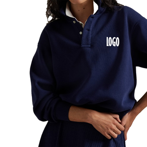Pull décontracté en coton mélangé pour femmes de qualité supérieure à manches longues avec décoration de broderie sur le devant Personnalisable été printemps automne - Product Image 5